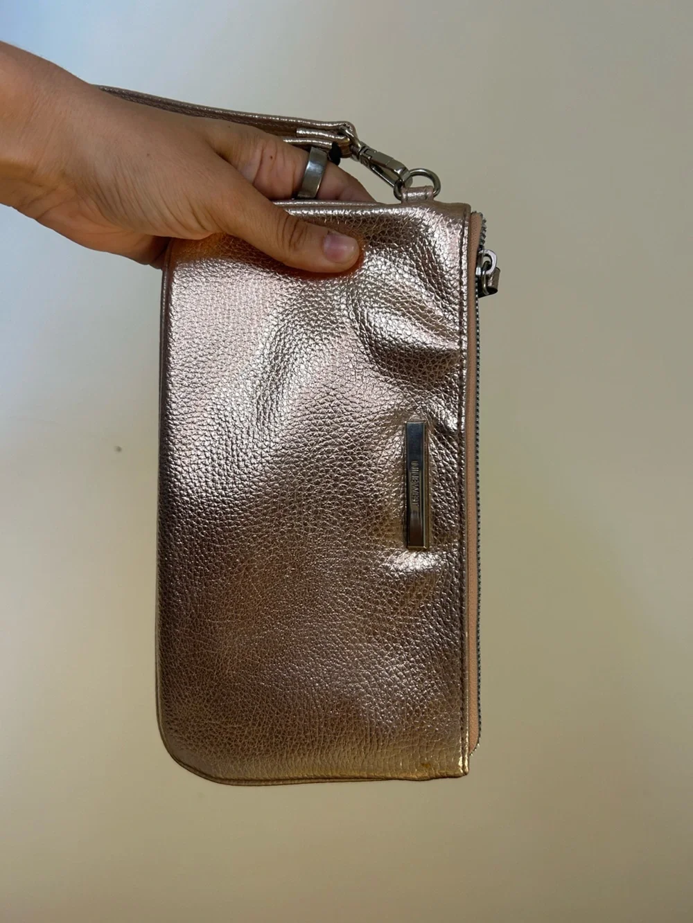 Nine West Metallic Rose Gold Wristlet